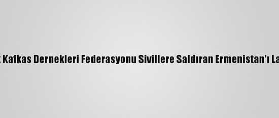 Birleşik Kafkas Dernekleri Federasyonu Sivillere Saldıran Ermenistan'ı Lanetledi