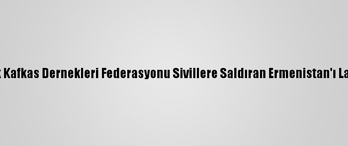 Birleşik Kafkas Dernekleri Federasyonu Sivillere Saldıran Ermenistan'ı Lanetledi