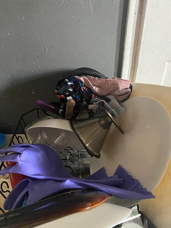 13. «Подружка соседа по комнате моего парня натянула свое нижнее белье на чистую посуду, когда пошла в душ».