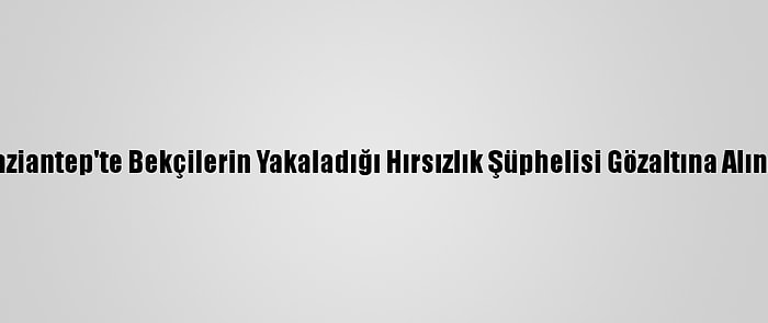 Gaziantep'te Bekçilerin Yakaladığı Hırsızlık Şüphelisi Gözaltına Alındı