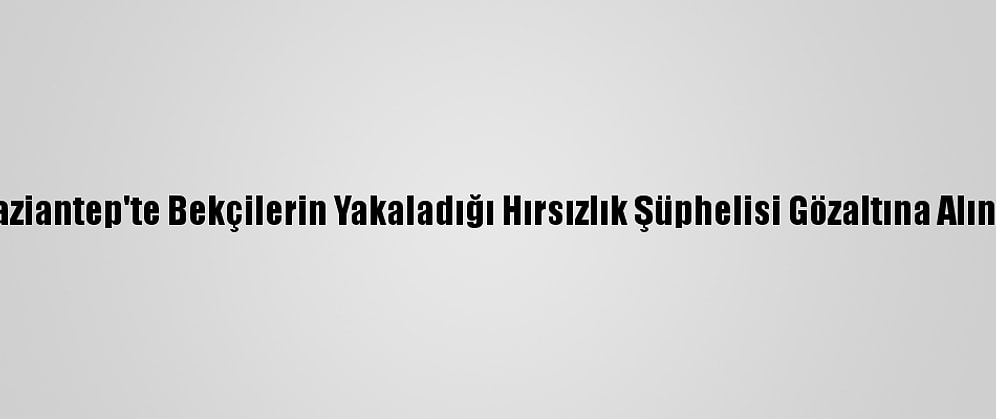 Gaziantep'te Bekçilerin Yakaladığı Hırsızlık Şüphelisi Gözaltına Alındı
