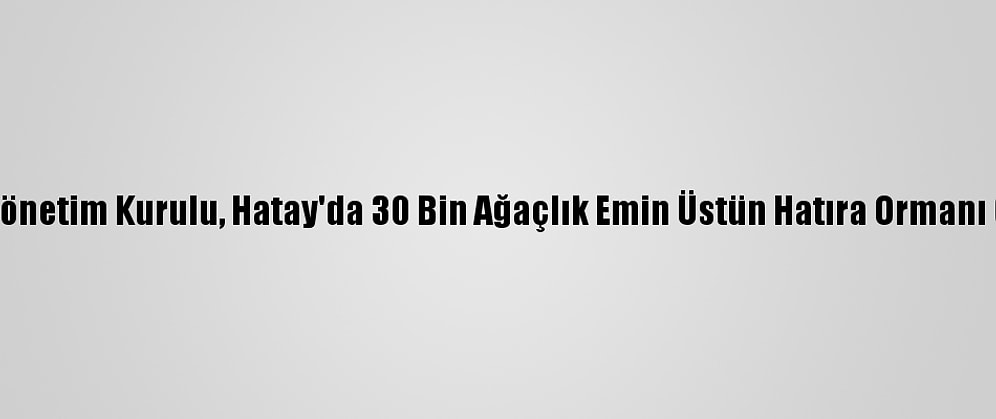 Emin Grup Yönetim Kurulu, Hatay'da 30 Bin Ağaçlık Emin Üstün Hatıra Ormanı Oluşturuyor