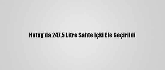 Hatay'da 247,5 Litre Sahte İçki Ele Geçirildi