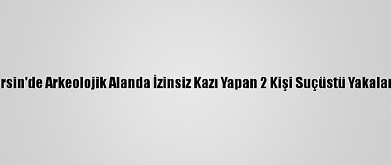 Mersin'de Arkeolojik Alanda İzinsiz Kazı Yapan 2 Kişi Suçüstü Yakalandı