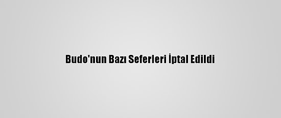Budo'nun Bazı Seferleri İptal Edildi