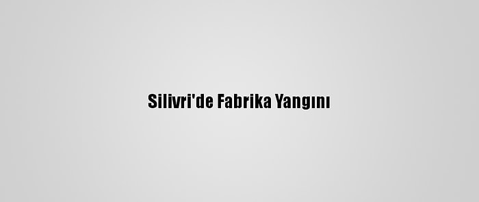 Silivri'de Fabrika Yangını