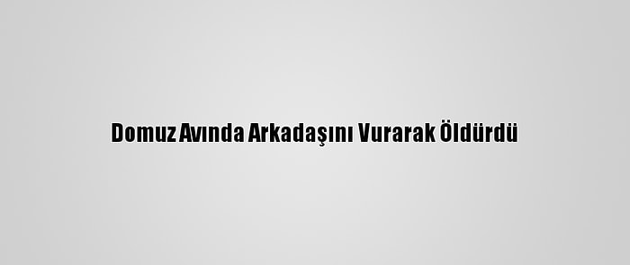 Domuz Avında Arkadaşını Vurarak Öldürdü