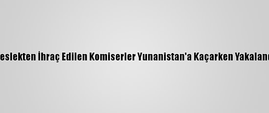 Meslekten İhraç Edilen Komiserler Yunanistan'a Kaçarken Yakalandı