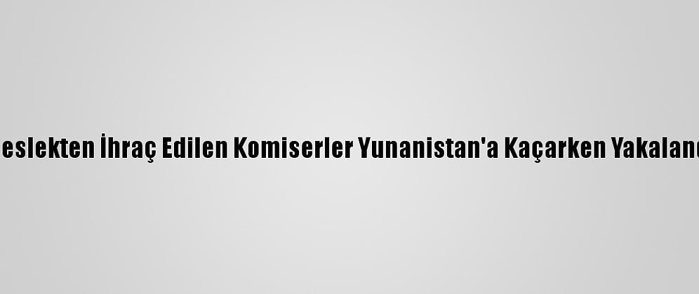 Meslekten İhraç Edilen Komiserler Yunanistan'a Kaçarken Yakalandı