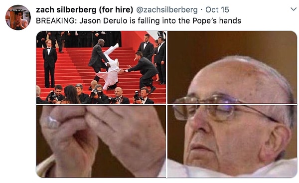 «Последние новости: Джейсон Деруло попадает в руки Папы».