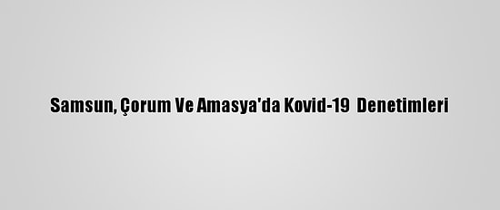 Samsun, Çorum Ve Amasya'da Kovid-19  Denetimleri