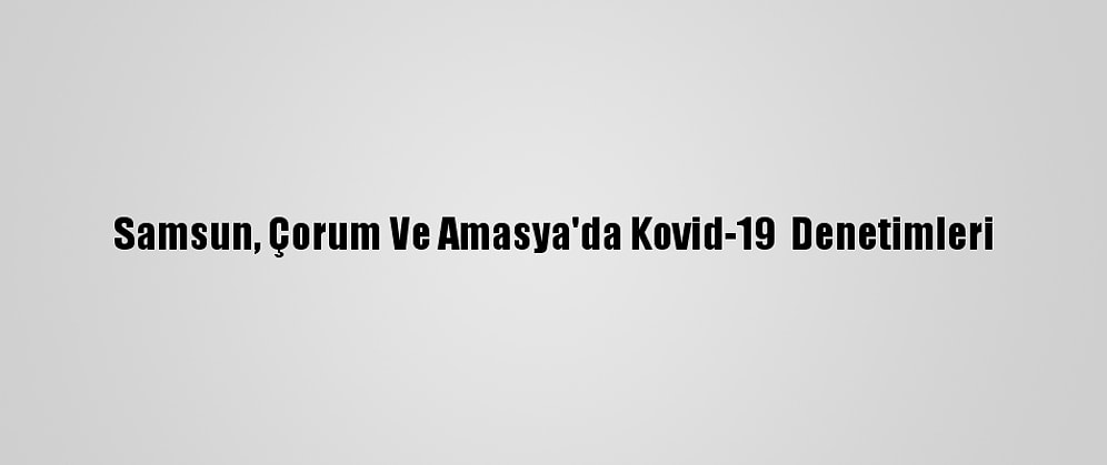 Samsun, Çorum Ve Amasya'da Kovid-19 Denetimleri