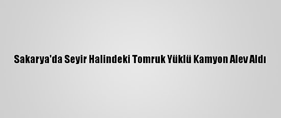 Sakarya'da Seyir Halindeki Tomruk Yüklü Kamyon Alev Aldı