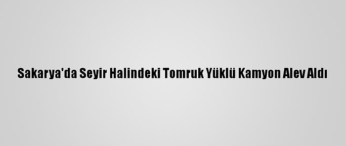 Sakarya'da Seyir Halindeki Tomruk Yüklü Kamyon Alev Aldı