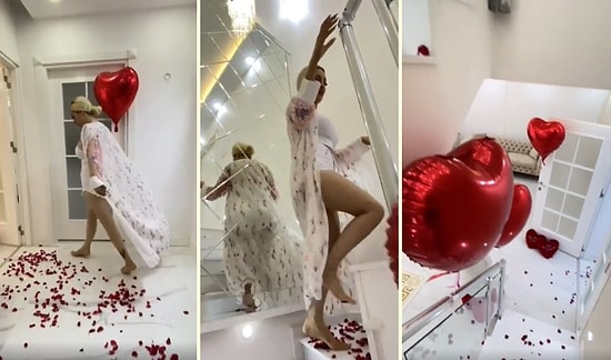 Yerlere Kırmızı Gül Yaprağı Dökmeli Göz Kanatan TikTok Romantizmi