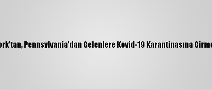 New York'tan, Pennsylvania'dan Gelenlere Kovid-19 Karantinasına Girme Şartı