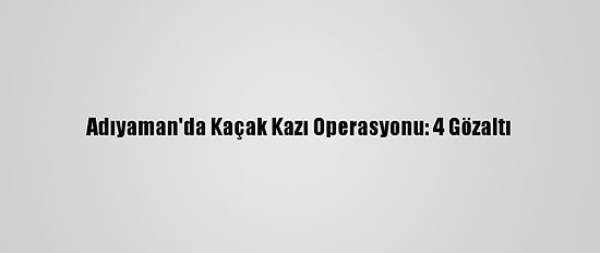Adıyaman'da Kaçak Kazı Operasyonu: 4 Gözaltı