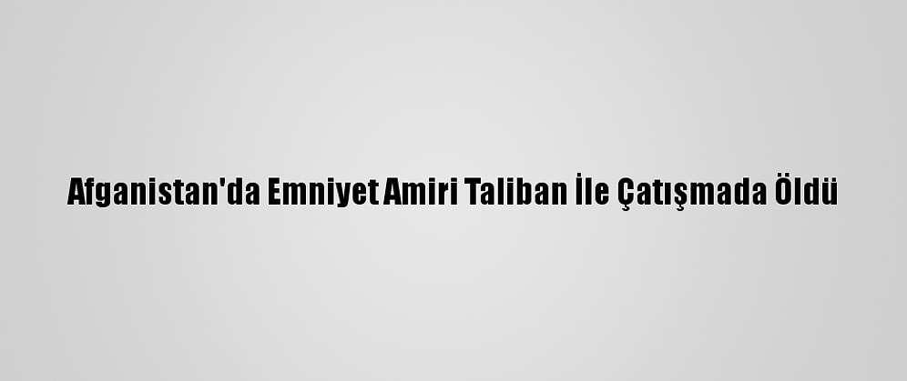 Afganistan'da Emniyet Amiri Taliban İle Çatışmada Öldü