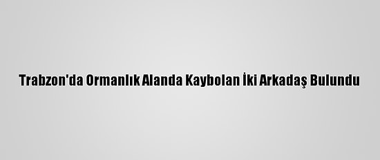 Trabzon'da Ormanlık Alanda Kaybolan İki Arkadaş Bulundu