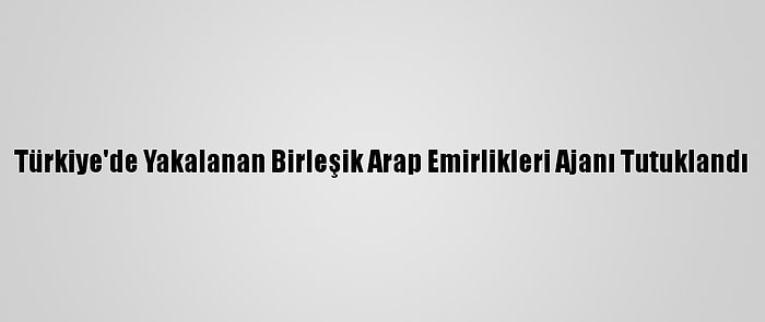 Türkiye'de Yakalanan Birleşik Arap Emirlikleri Ajanı Tutuklandı