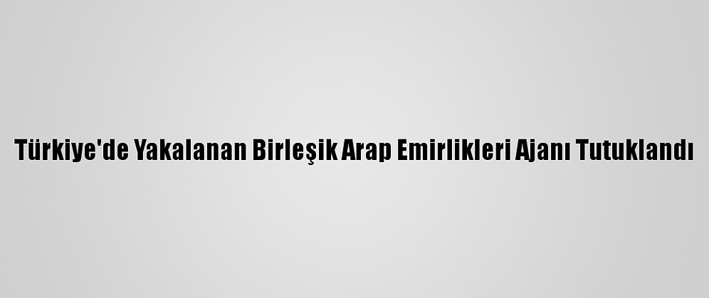 Türkiye'de Yakalanan Birleşik Arap Emirlikleri Ajanı Tutuklandı