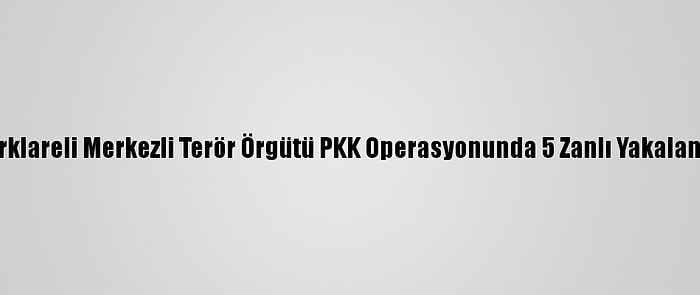 Kırklareli Merkezli Terör Örgütü PKK Operasyonunda 5 Zanlı Yakalandı