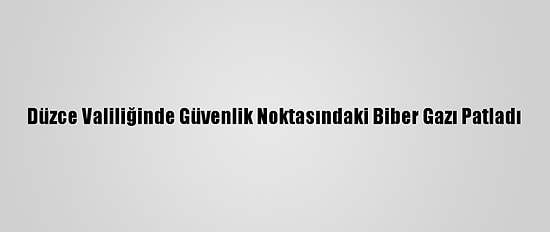 Düzce Valiliğinde Güvenlik Noktasındaki Biber Gazı Patladı