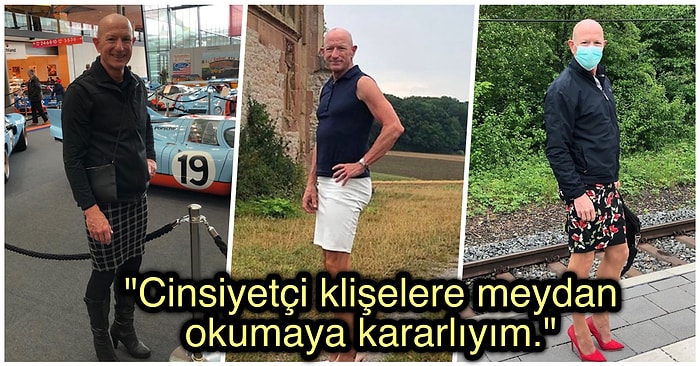 Kıyafetlerin Cinsiyetsiz Olduğunu Kanıtlamak İçin Her Yere Topuklu Ayakkabı ve Etek Kombiniyle Giden Adam