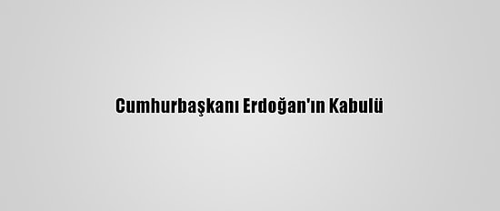 Cumhurbaşkanı Erdoğan'ın Kabulü