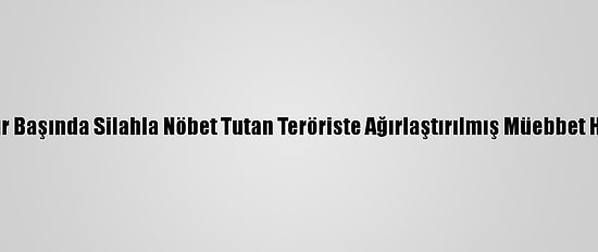 Çukur Başında Silahla Nöbet Tutan Teröriste Ağırlaştırılmış Müebbet Hapis