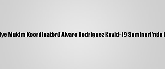 Bm Türkiye Mukim Koordinatörü Alvaro Rodriguez Kovid-19 Semineri'nde Konuştu: