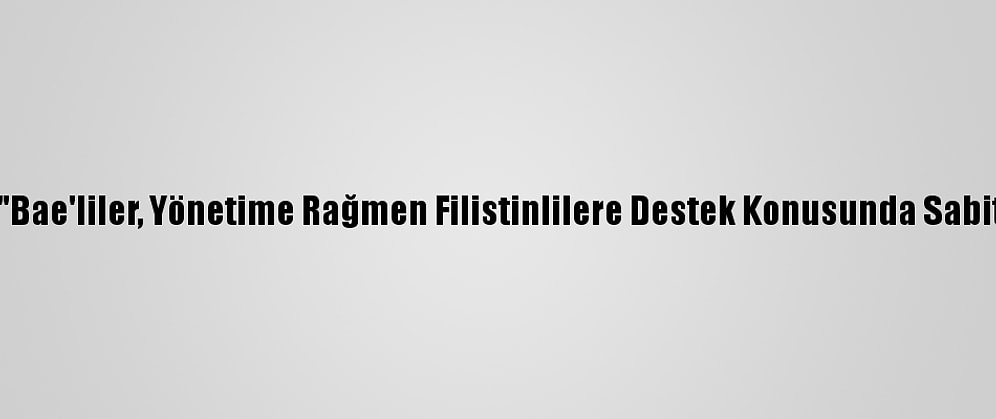 Bae'li Araştırmacı: "Bae'liler, Yönetime Rağmen Filistinlilere Destek Konusunda Sabit Bir Tutuma Sahip"