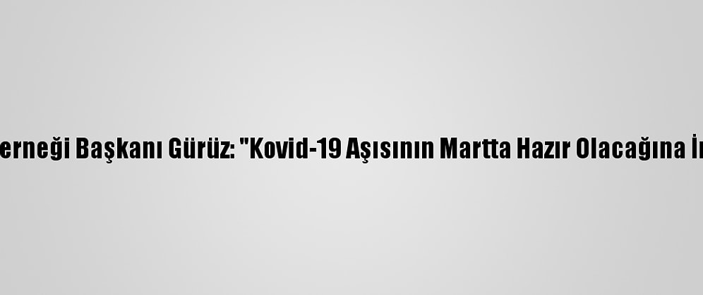 Aşı Bilimi Derneği Başkanı Gürüz: "Kovid-19 Aşısının Martta Hazır Olacağına İnanıyorum"