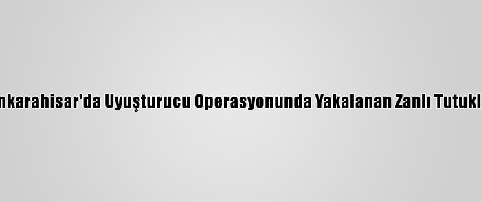 Afyonkarahisar'da Uyuşturucu Operasyonunda Yakalanan Zanlı Tutuklandı