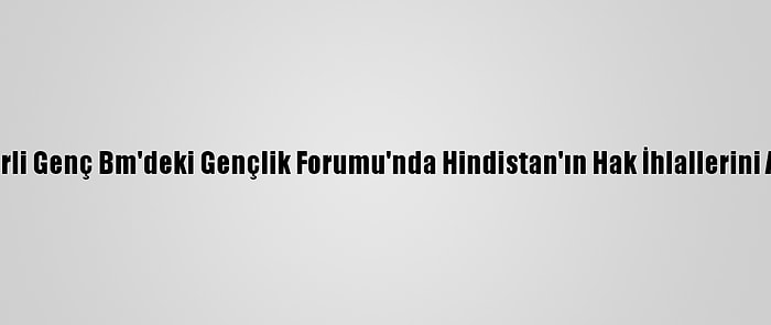 Keşmirli Genç Bm'deki Gençlik Forumu'nda Hindistan'ın Hak İhlallerini Anlattı