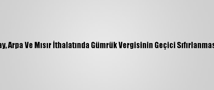 Fırıncılar, Buğday, Arpa Ve Mısır İthalatında Gümrük Vergisinin Geçici Sıfırlanmasından Memnun