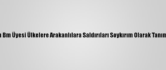 Stk'lerden Bm Üyesi Ülkelere Arakanlılara Saldırıları Soykırım Olarak Tanıma Çağrısı