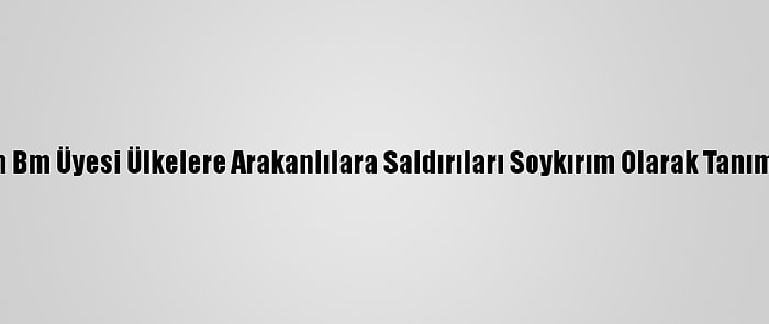 Stk'lerden Bm Üyesi Ülkelere Arakanlılara Saldırıları Soykırım Olarak Tanıma Çağrısı