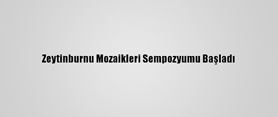 Zeytinburnu Mozaikleri Sempozyumu Başladı