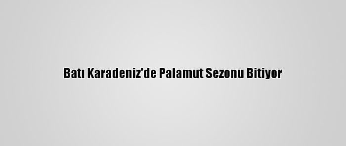 Batı Karadeniz'de Palamut Sezonu Bitiyor