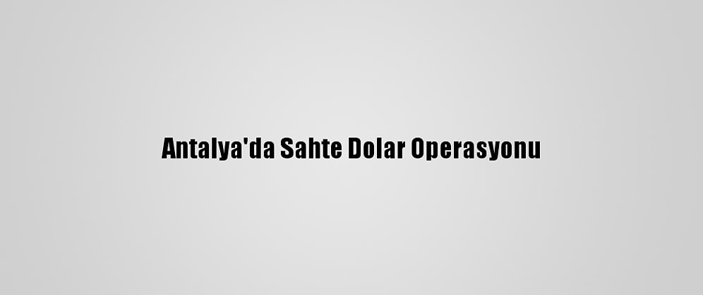 Antalya'da Sahte Dolar Operasyonu