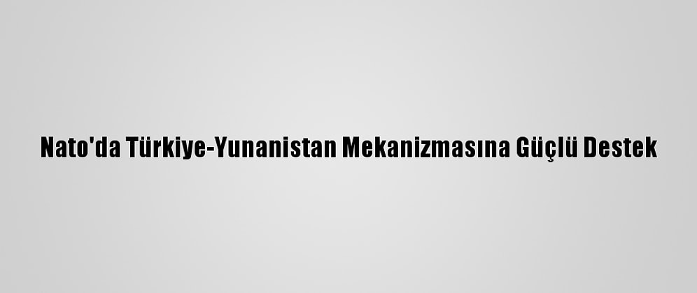 Nato'da Türkiye-Yunanistan Mekanizmasına Güçlü Destek