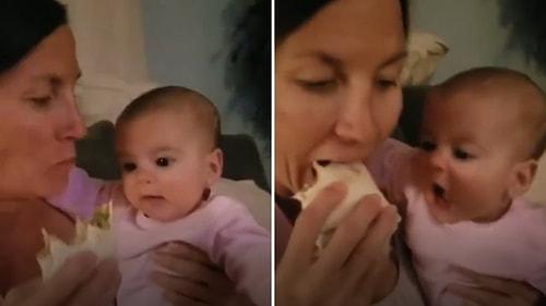 Biraz da Ona Versene: Annesinin Yediği Yemekten Gözünü Alamayan Bebek