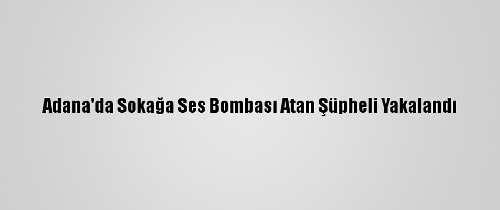 Adana'da Sokağa Ses Bombası Atan Şüpheli Yakalandı