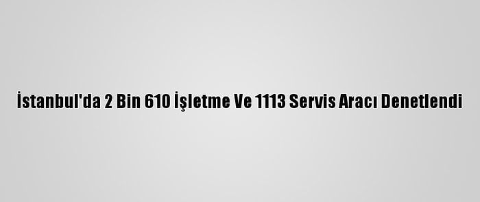 İstanbul'da 2 Bin 610 İşletme Ve 1113 Servis Aracı Denetlendi