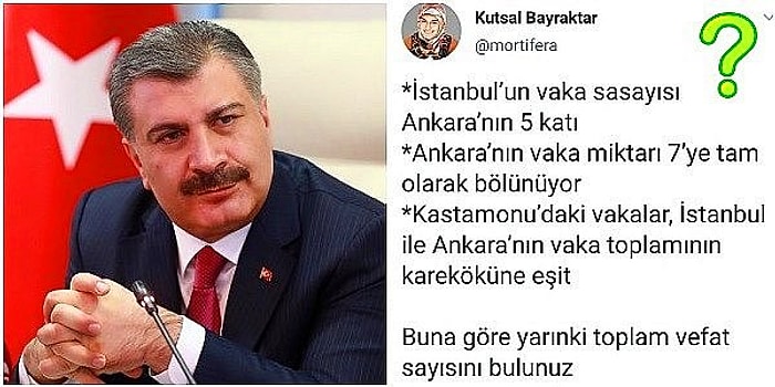 Sağlık Bakanı Fahrettin Koca'nın Bilinmeyenli Denklem Gibi Açıkladığı Vaka Sayısı Kafalardan Yanık Kokusu Getirdi