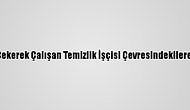 Parkta Halay Çekerek Çalışan Temizlik İşçisi Çevresindekilere Neşe Saçıyor
