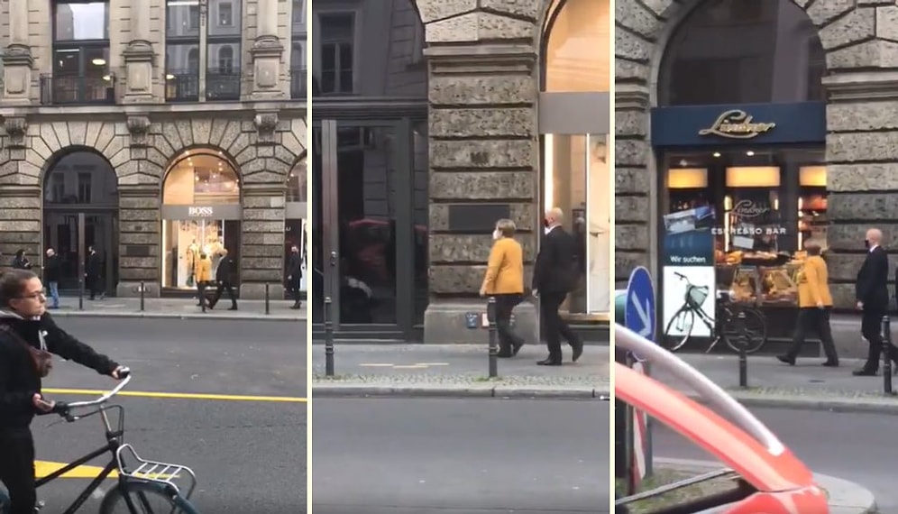 2 Korumasıyla Berlin Sokaklarında Alışverişe Çıkan Angela Merkel