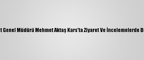 Emniyet Genel Müdürü Mehmet Aktaş Kars'ta Ziyaret Ve İncelemelerde Bulundu