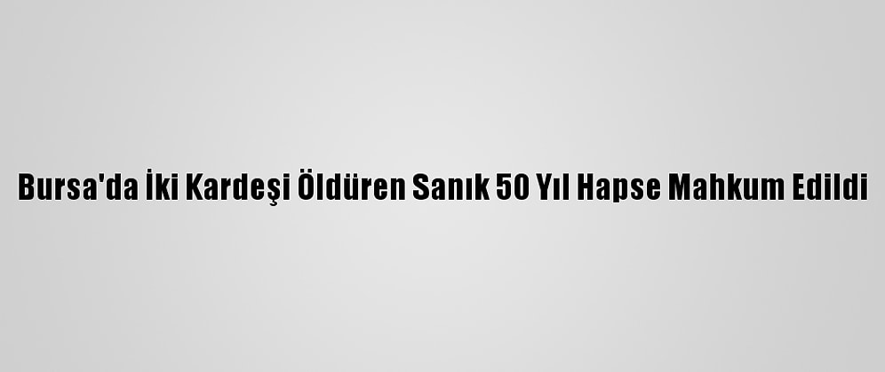 Bursa'da İki Kardeşi Öldüren Sanık 50 Yıl Hapse Mahkum Edildi